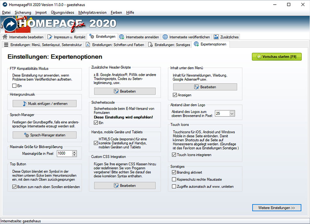 HomepageFIX 2020 screenshot