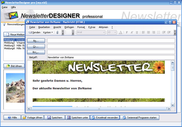 NewsletterDesigner pro screenshot