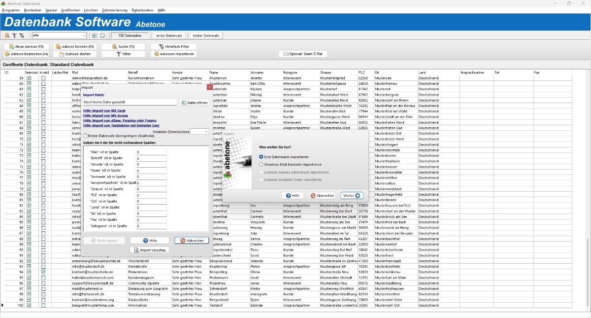Datenbanksoftware für Windows ohne Programmierung
