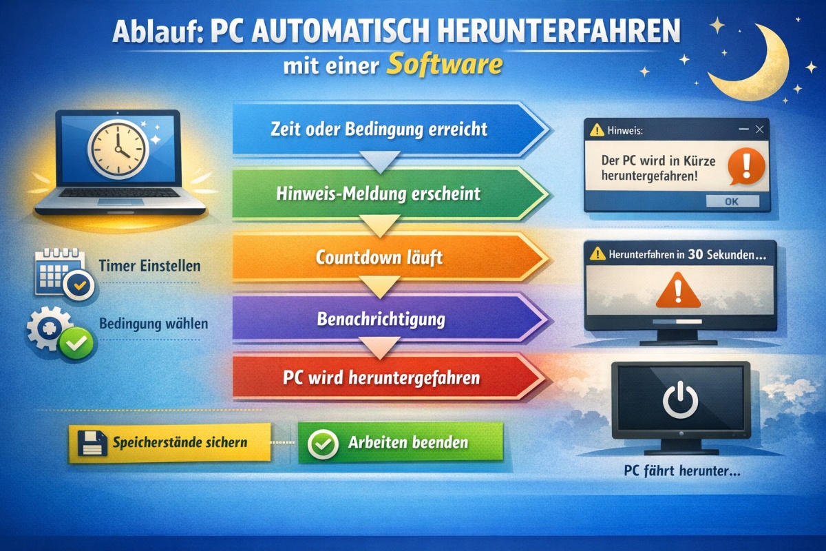 PC automatisch herunter fahren
