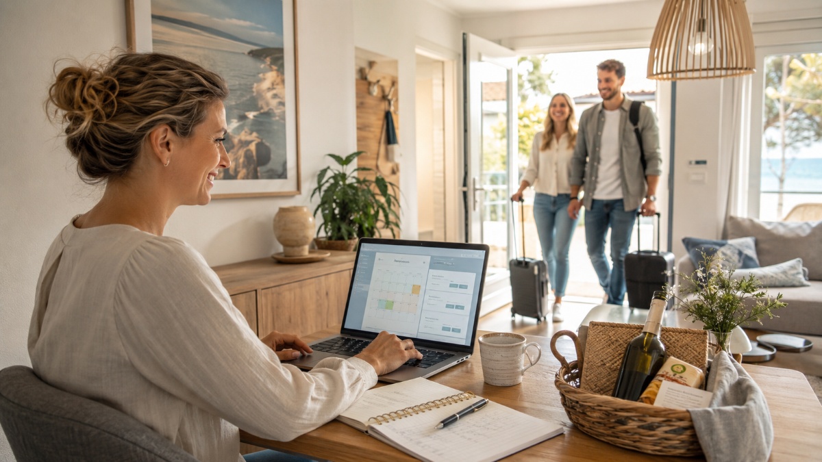 Vermieterin verwaltet Homepage für ihre Ferienwohnung