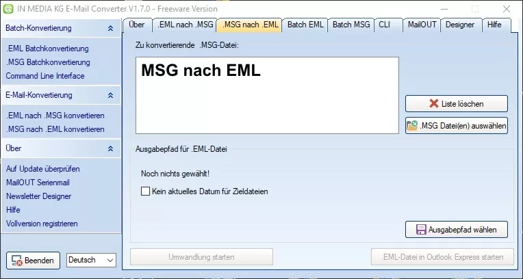 E-Mail Konverter MSG nach EML