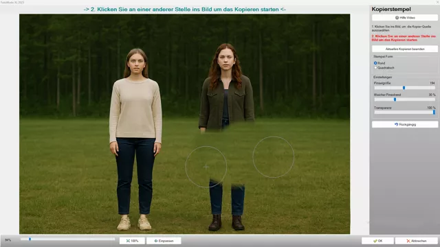 Beispiel: Kopierstempel mit dem Fotoprogramm