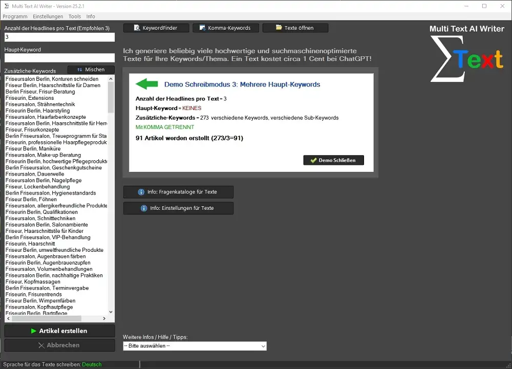 Deutscher KI Text Generator