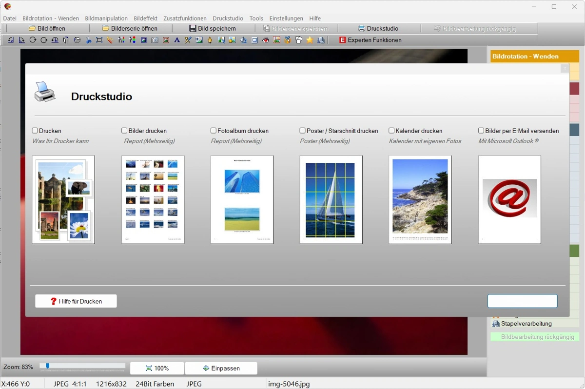 Druckstudio in FotoWorks XL 2