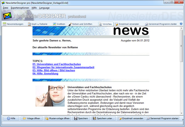 Newsletter Designen Software Programm