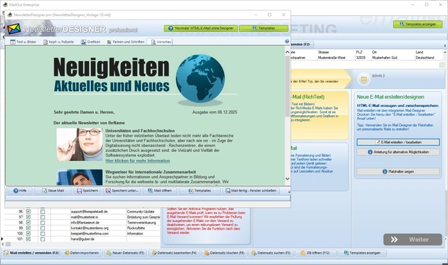 Email Newsletter Programm