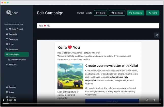 Keila Email Newsletter Software